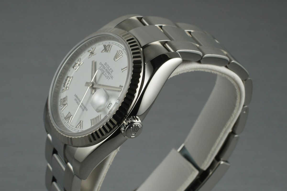 2006 Rolex DateJust 116234 with White Roman Numeral Dial