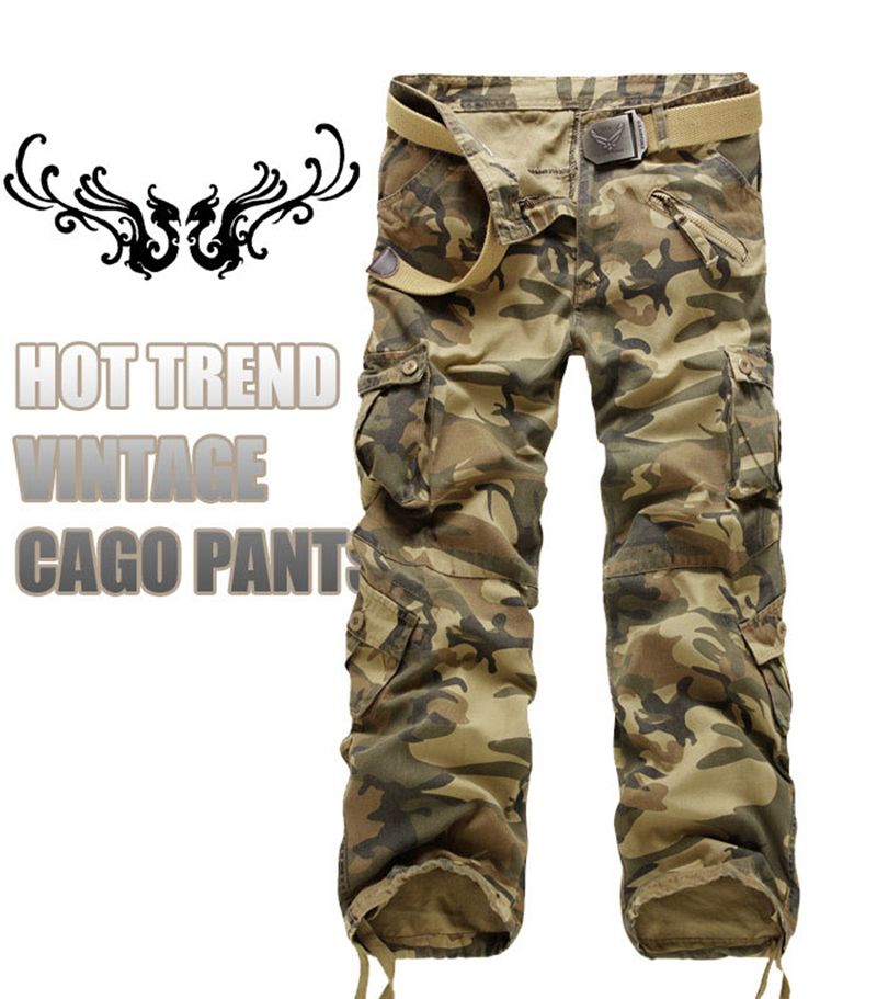 New Vintage Military Tactical Fatigue Pants Combat Men's Cotton Camo