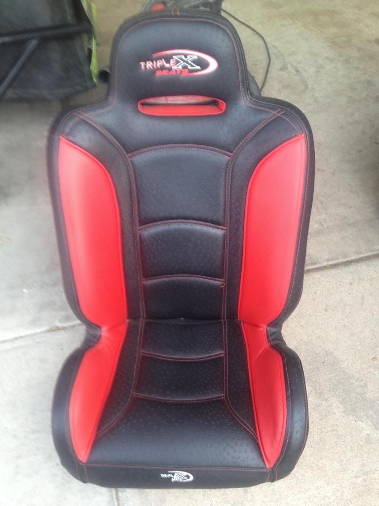 Triple x x3 seats red black ostrich pair Polaris RZR Forum RZR