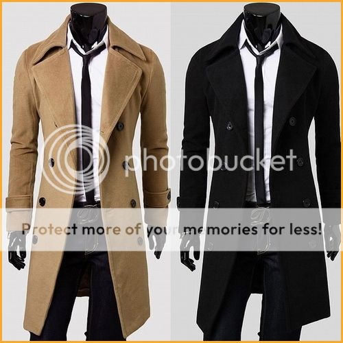 Stylish Mens Womens Winter Trench Coat Slim Long Jacket Double Breasted ...